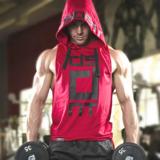 

ASSUN 2018 New Gym Vest Cool Drop Armhole Mens Tank Top, Sleeveless Gym Hoodie, Red