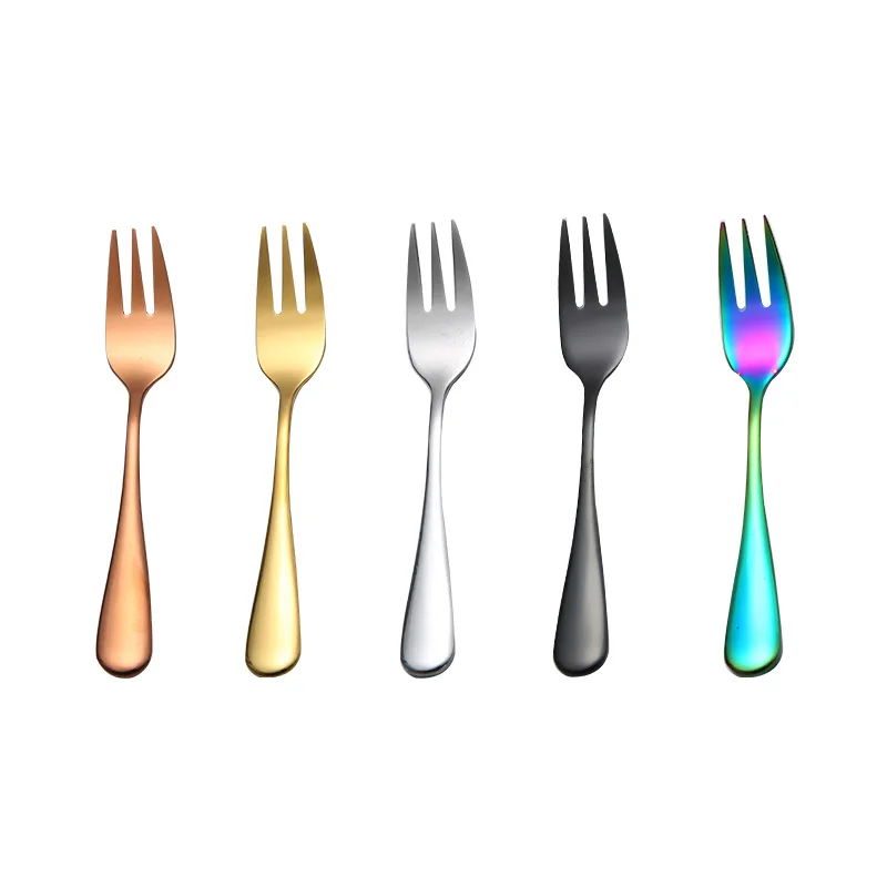 

Mini Stainless steel Kid Fruit Fork, Gold/silver/black/rainbow/rose gold