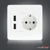 Schuko dual USB wall switch socket