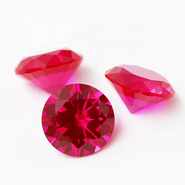 

Synthetic Red Courndum Round Brilliant Cut 5# Ruby Stone Price Per Carat