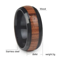 

3 colors selection Stainless Steel Wood Rings For Wedding Jewelry Gift