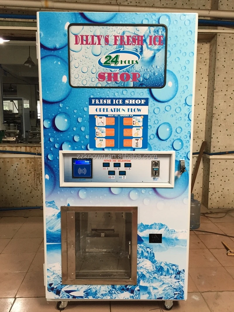 140kg/day Commercial Self Services Ice Cube Vending Machine Ice Vendor