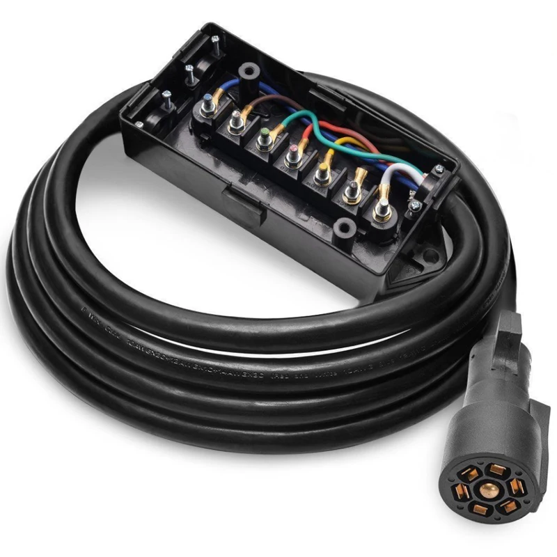 5th Wheel to Truck or Van 6-Feet Leisure Cords 7-Way Trailer Extension Cord Wire 6 Ft Heavy Duty /& Weatherproof Caravan 7 Pin Connector Plug for RV Trailer