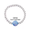 Making by Hand 5mm Opal Finger Ring with 925 silver beads