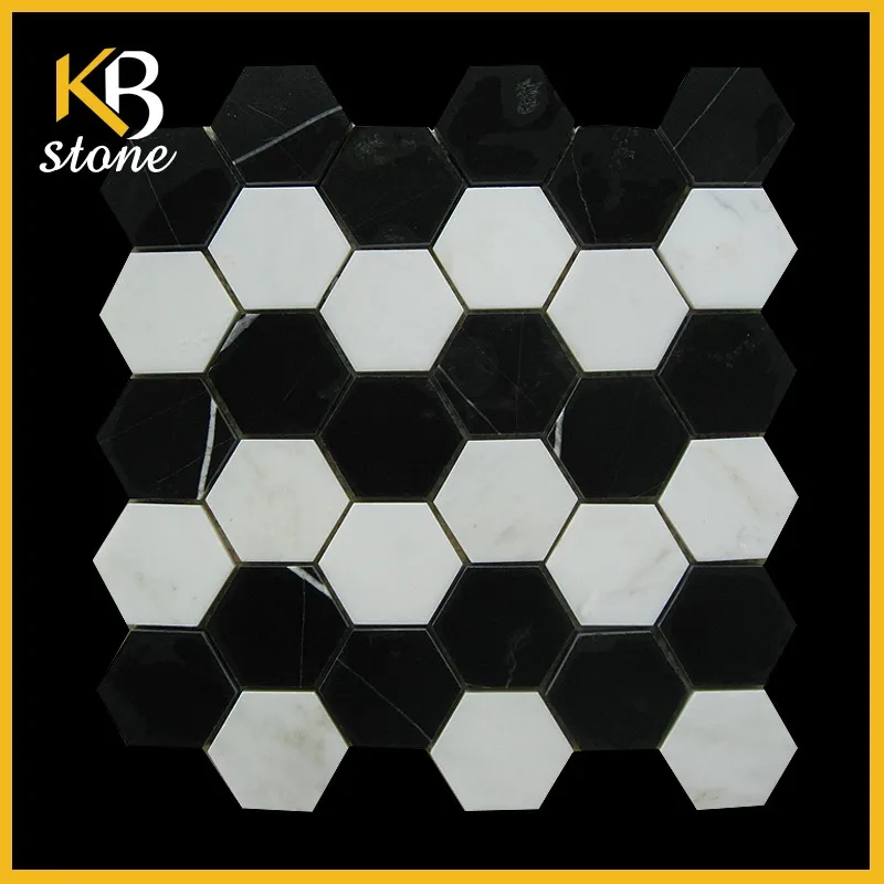 2016 hot sale cheap tile black mixed marble hexagon marquina white mosaic tile for shower room 2016 hot sale cheap tile black mixed marble hexagon marquina white mosaic tile for shower room