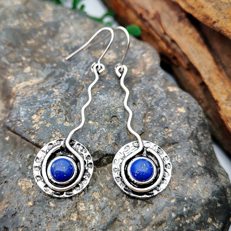 Jinxian Tassels Drop Earrings Vintage Dangling Gold Plated Studs