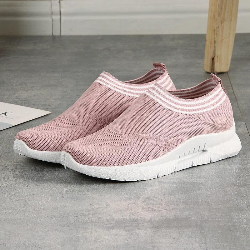 

2020 New Fashion Women"s Pink Mesh Breathable Slip on Running Sports Sneakers Shoes Ladies