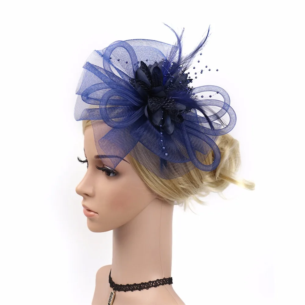 

Women's Hair Accessories Fascinators Veil Feather Mesh Flower Cocktail Hairband