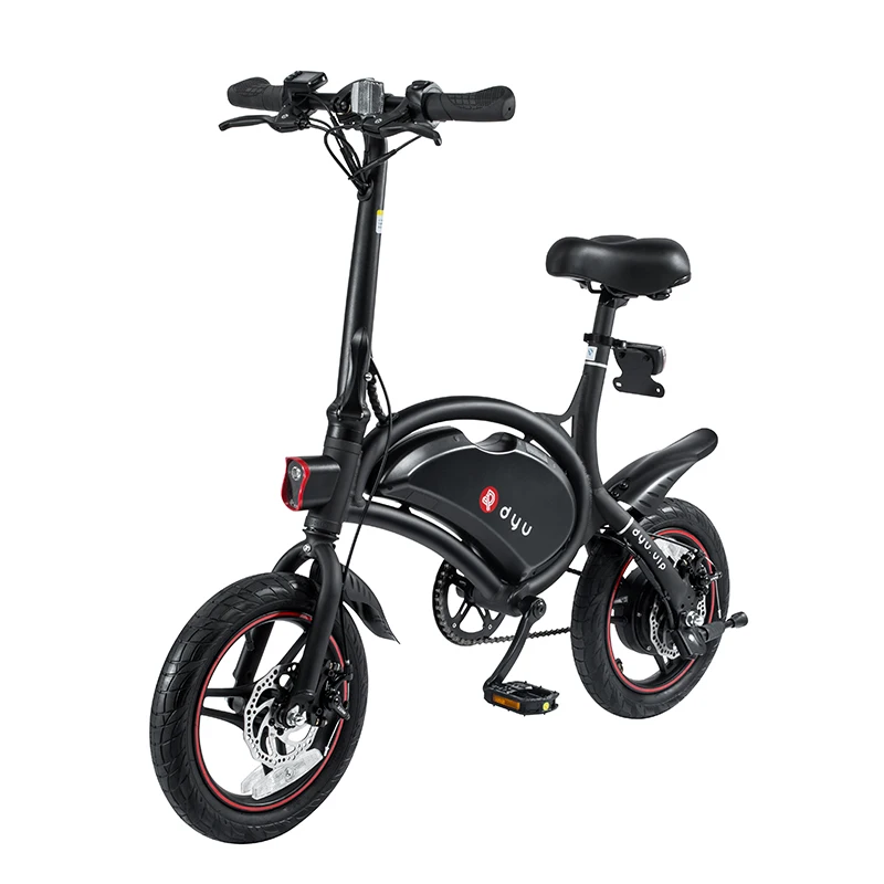 

China DYU D3 Plus 14 inch small wheel Folding E-Bike for Urban Commuters, White red black