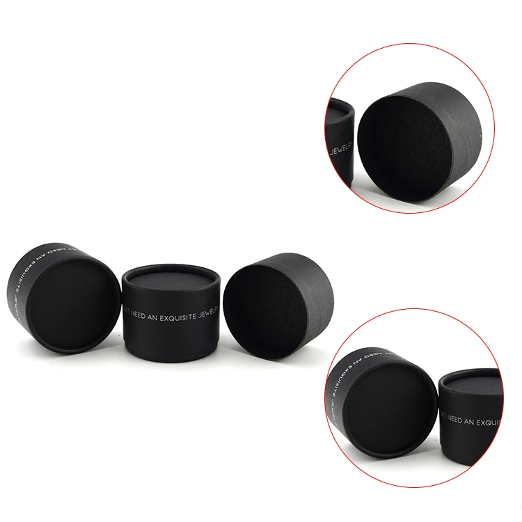 2017 Hot sale black round paper boxes cardboard cylinder box with lids