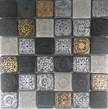 Spanish Resin Mosaic Carve Patterns Square Shaped Tiles Spanish Resin Mosaic Carve Patterns Square Shaped Tiles