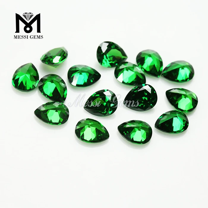 4*6 green pear shape loose gems artificial cubic zirconia
