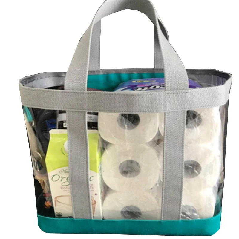 Wholesale Large Vinyl Clear Transparent Pvc Shopping Storage Tote Bag