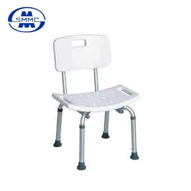 Adjustable Aluminum Bath Shower Chair With Plastic Seat And Removable