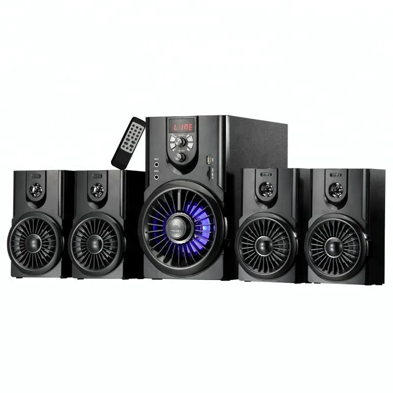 

Hi Fi 4.1CH subwoofer box multimedia speaker super bass sound system with mic output blue tooth input, Black+silver