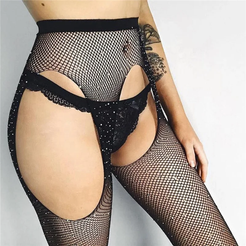 

B13611A Sexy lady real pictures fishnet open pantyhose