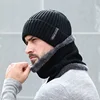Winter Beanies Men Scarf Knitted Hat Caps Mask Gorras Bonnet Baggy Warm Hats For Men Women Fleece Lined Thick Skullies Beanies