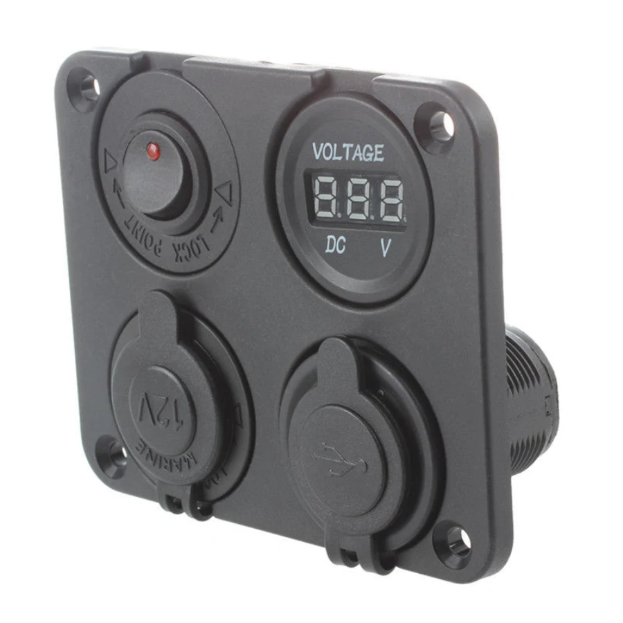 

4 IN 1 Car Charger 12-24V 3.1A LED 2 USB jack adapter Car Voltmeter PR S1K9 with Opp bag