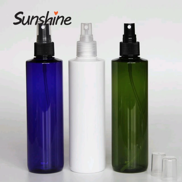 

250ml pump spray 8oz Blue Transparent Green pet plastic bottle