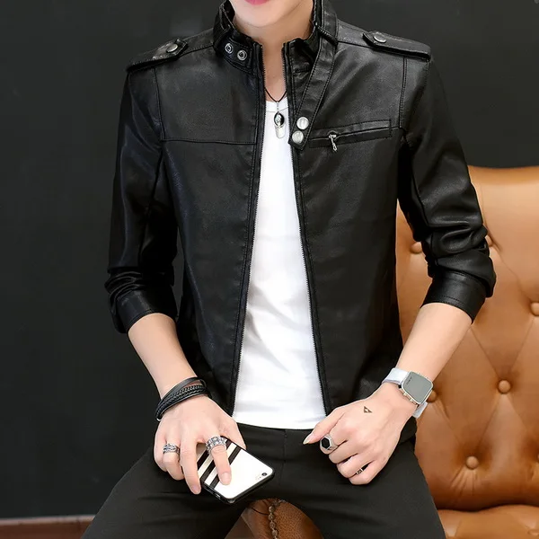 

Wholesale Custom Made Long Sleeve Vintage Biker Leather Jackets Men,jackets mens, Black;green grass;red dates