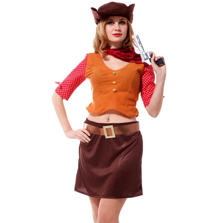 Sexy Full Open Lady Cowgirl Costumes For Halloween Sexy Cosplay Costume