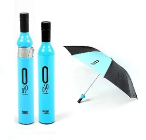 Image of Wholesale personalized print 3 fold decor wine bottle umbrella