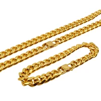 

Hip hop jewelry dubai men gold necklace gold plated jewelry cuban link chain