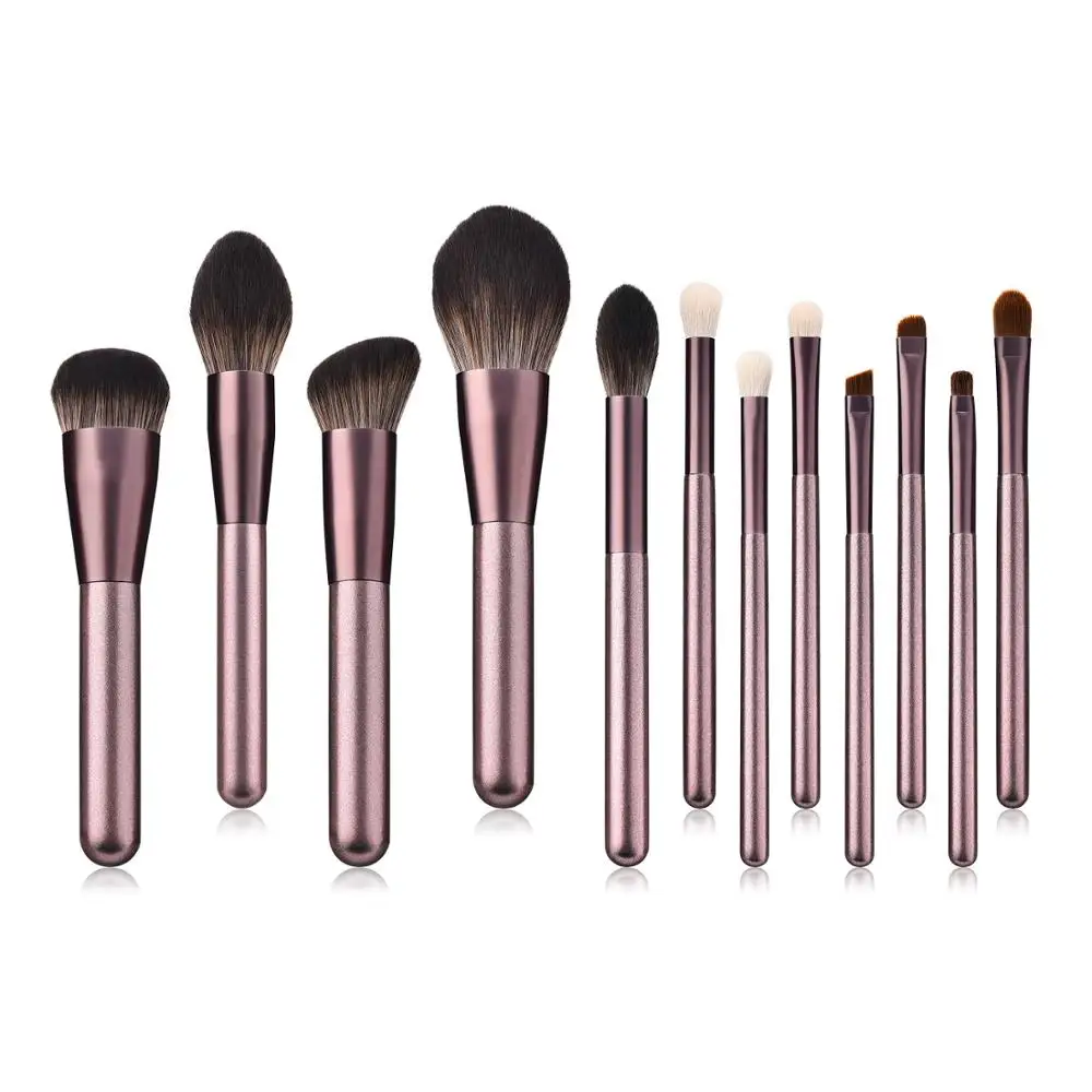 

Champagne Color Micro Crystal Fibre 12 pcs Makeup Brush Customized