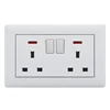 Hot sales 2x13A 2 gang British style electrical wall switch socket