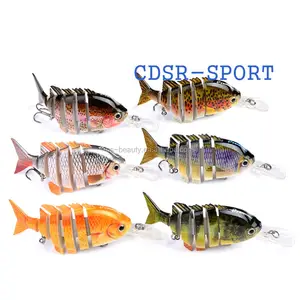 Drop Ship 6pcs/pack New design 6 Sections Fishing Lure 10cm-13.67g Swim Bait 2/0 Hook Fishing Tackle 6Colors Fishing Bait