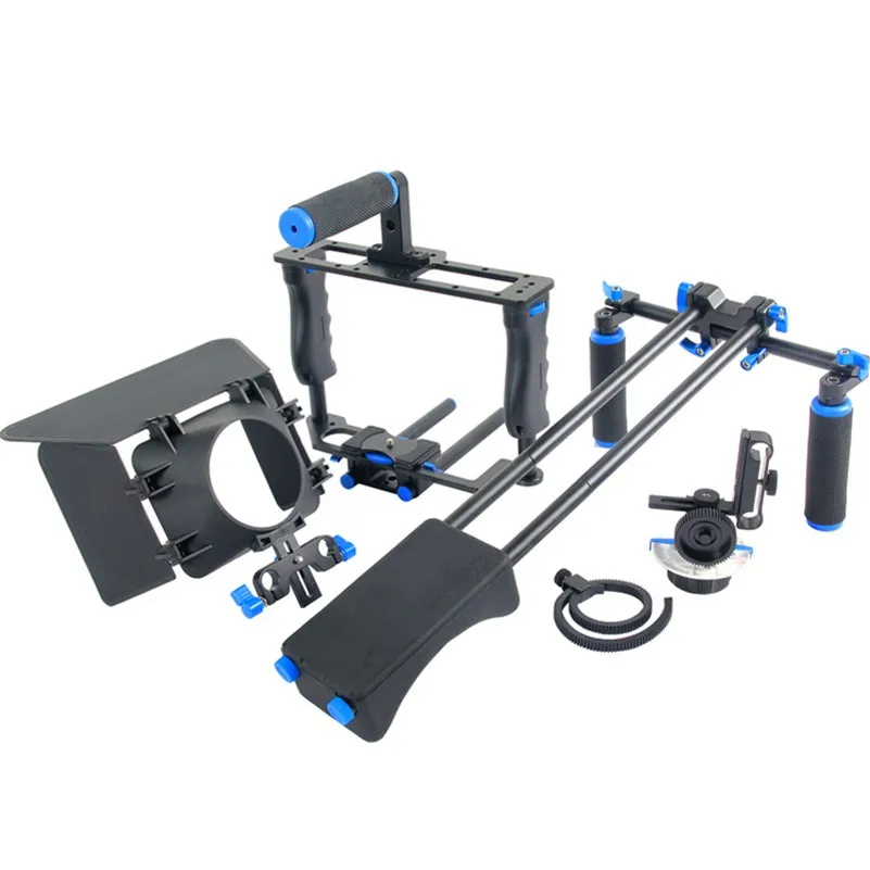 Professional DSLR Rig: Shoulder Video Stabilizer Cage with Matte Box ...