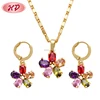 African Nigeria Bridal 18k Gold plated Jewelry Set 2015 Fashion Women zirconia Necklace Earring Set parure bijoux femme