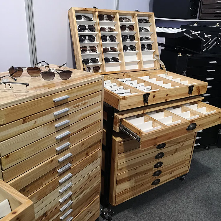 Wholesale Eyewear Display Optical Shop Decoration Wooden Display