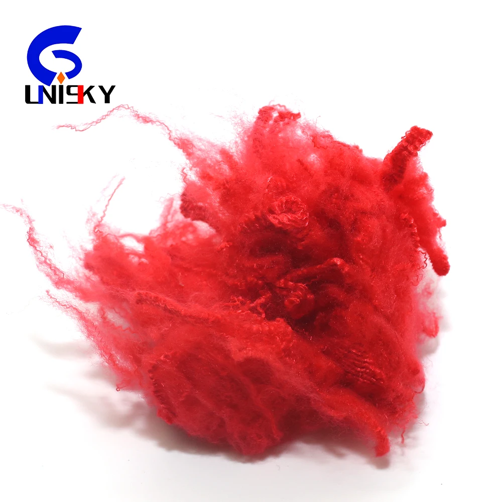 recycled dope dyed polyester staple fiber