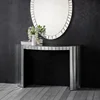 Semi Circle Mirrored console table with oval mirror