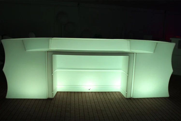 IP68 Water proof Modern appearance commercial led furniture pe white plastic illuminated led drink bar counters with 16 colors