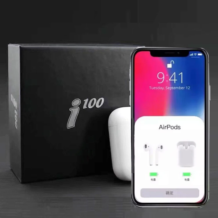 

I100 Tws Mini Earphone Blue tooth 5.0 Touch Control Earbuds 1:1 Wireless Charging Box Stereo Headphones Headsets, White