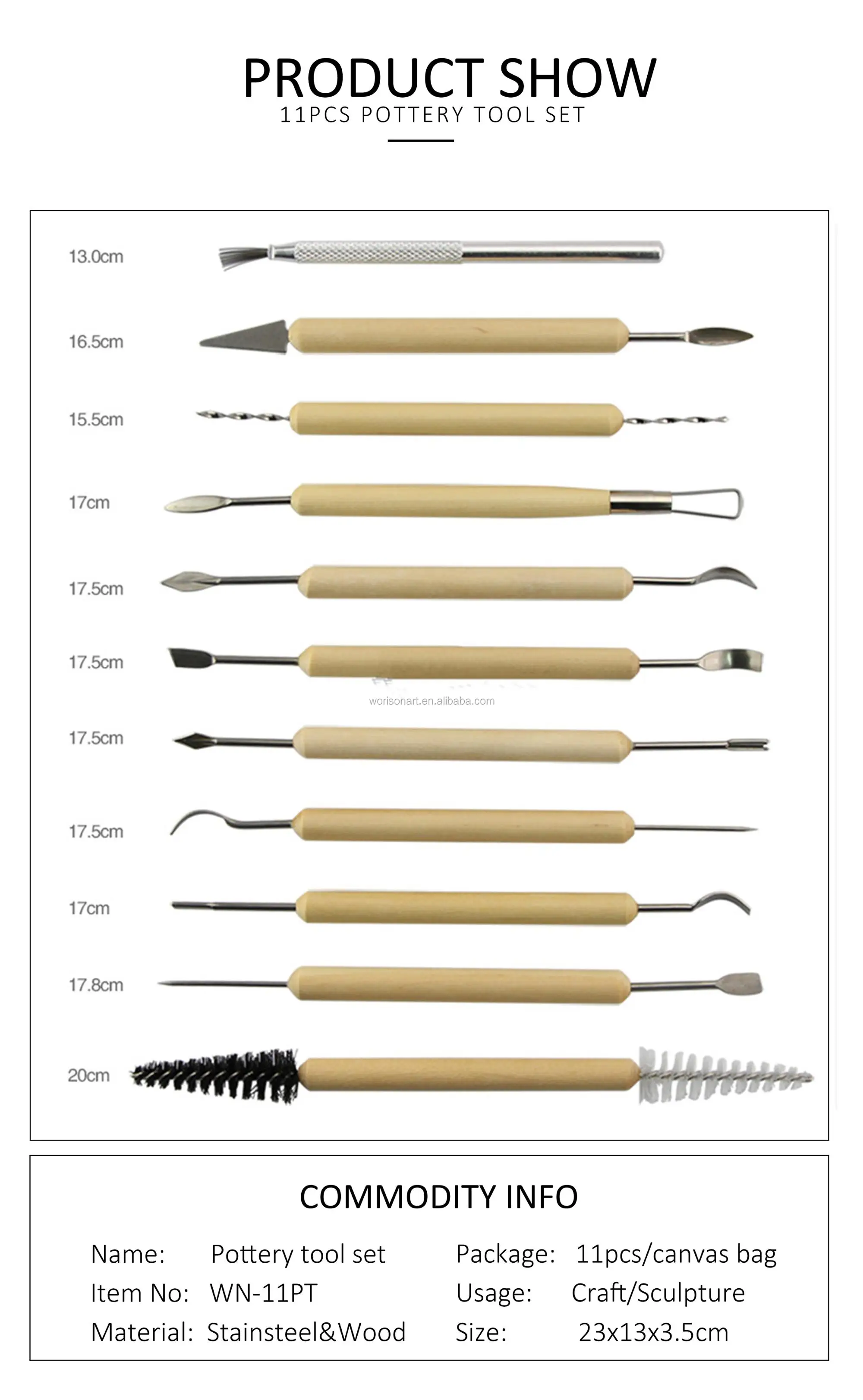 11pcs Useful Clay Sculpting Wax Carving Pottery Tools Shapers Ceramic