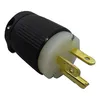 NEMA 5-20P 20A/125V Grounding Male Plug 2 Pole-3 Wire Straight Blade,Black White,Copper Pins
