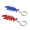 High Quality Animal Shaped Bottle Opener Stock Fish Bone Aluminum Keychain with Bottle Opener