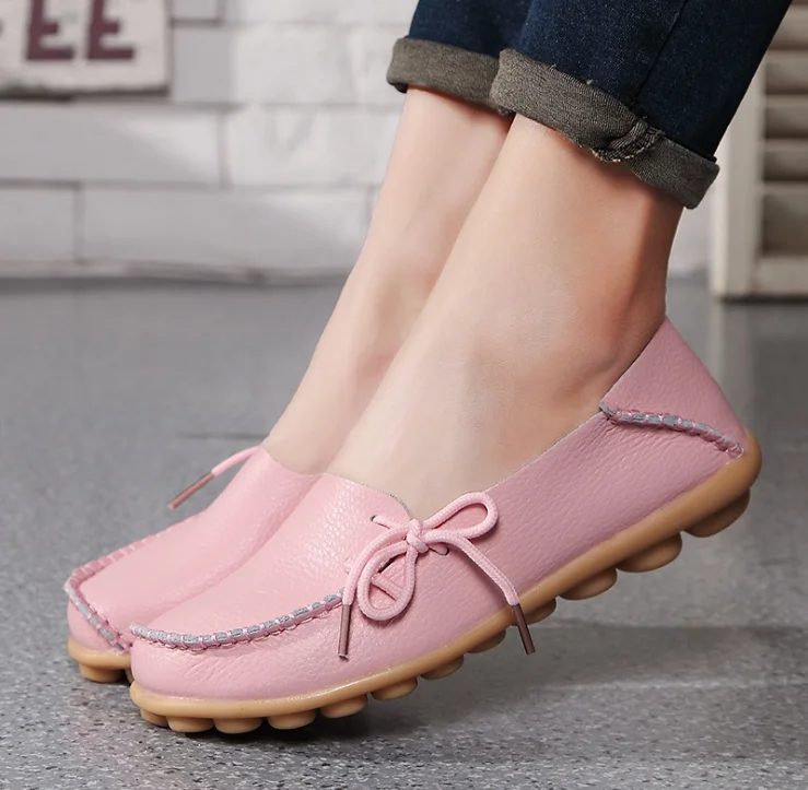 
Flat genuine leather pregnant women shoes 2019 