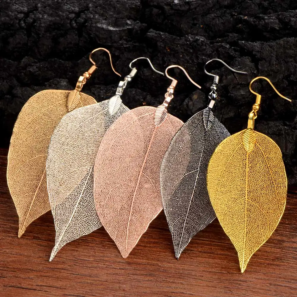 

Chanfar Charm Leaf Long Pendant Dangle Drop Earrings