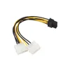 Dual Molex 4 Pin To 8 Pin PCI-E Express Converter Adapter usb sata cable usb riser card rj45 connector dvi-d vga dual psu