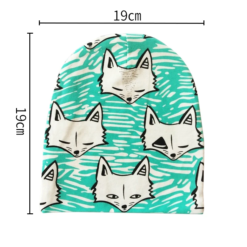 Spring Autumn Cotton Baby Beanie Hats Cartoon Print Newborn Hat Elastic Toddler Infant Cap For Girls Boys Children Photo Props