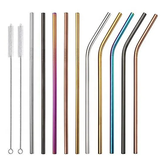 

Reusable class stainless steel metal drinking straws, Customize