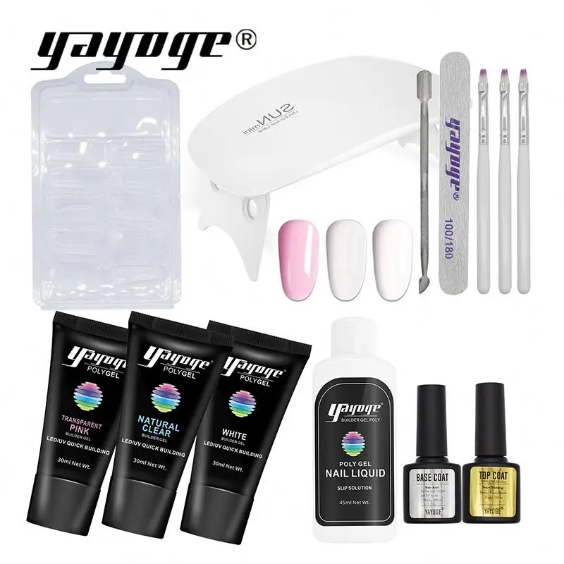 

2021 Drop shipping shipper agent Free sample Nail Acrylic Free Samples Nail Gel Kit Set poly gel nails extension from yayoge