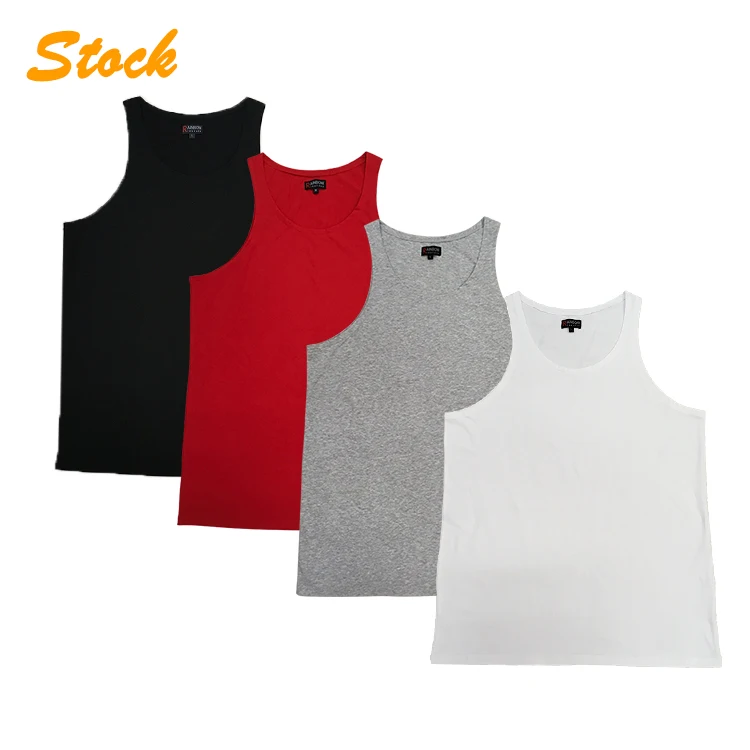 

Wholesale Men Quick Dry Gym Blank Cotton Tank Top, Black/white/gray/red