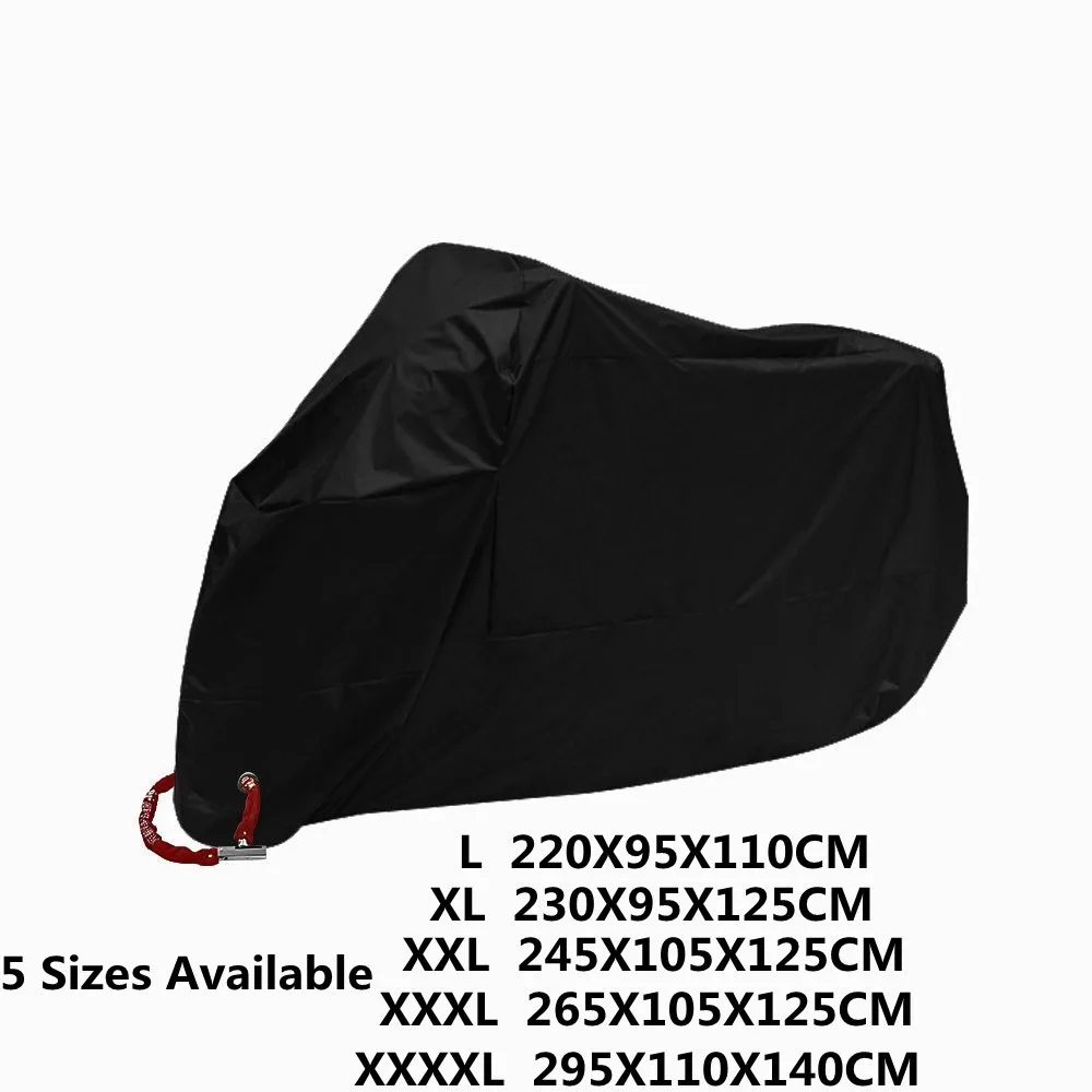 New Waterproof Motorcycle Cover With Antitheft Lock Holes All Weather