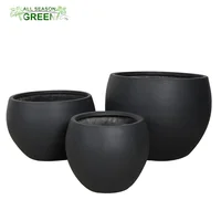 

ASG wholesale garden large planter for bonsai black fiberglass planter pot