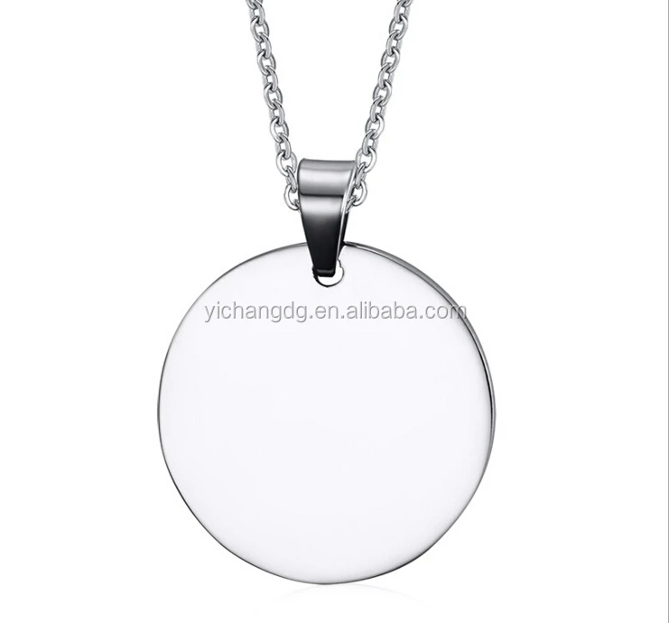 

China manufacturer supply custom high quality blank round pendant charm necklace for engraving